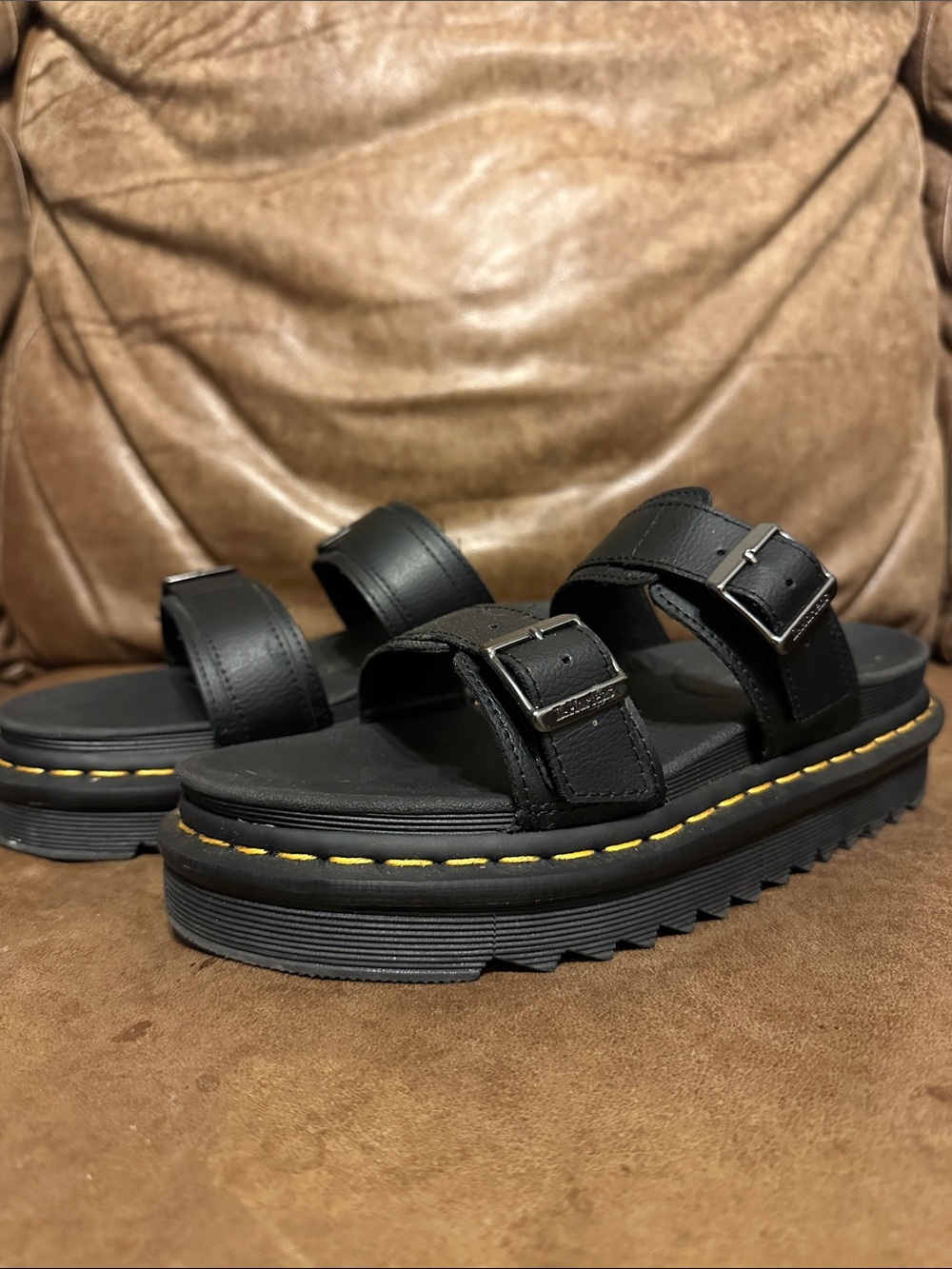 Dr. Martens Myles Slide Sandals in Black